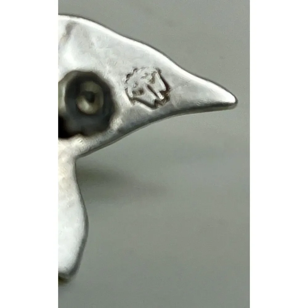 VTG Gutierrez Taxco RAM Skull Modernist Sterling Silver Earring/Brooch Mexico